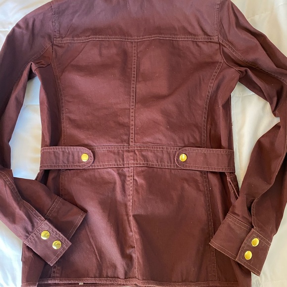 J.Crew Factory Relaxed Boyfriend Field Jacket, Maroon, SZ XXS - Picture 4 of 4
